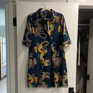 Colorful Dragon Print Dress